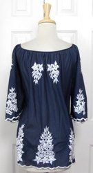 Vtg 70's Blue & White Embroidered Boho Tent Top 2.jpeg