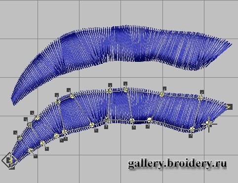 Гладьевой валик в программе 