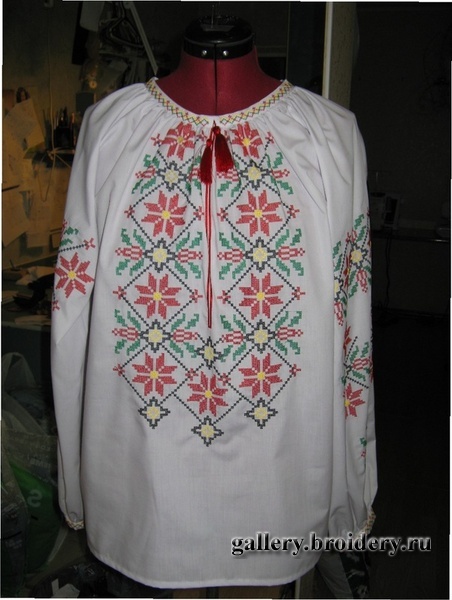 Батистовая рубаха, без стабилизаторов, крестик 