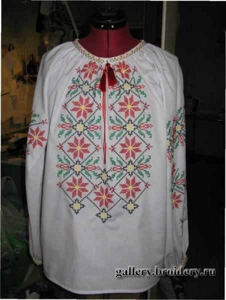 Батистовая рубаха, без стабилизаторов, крестик 