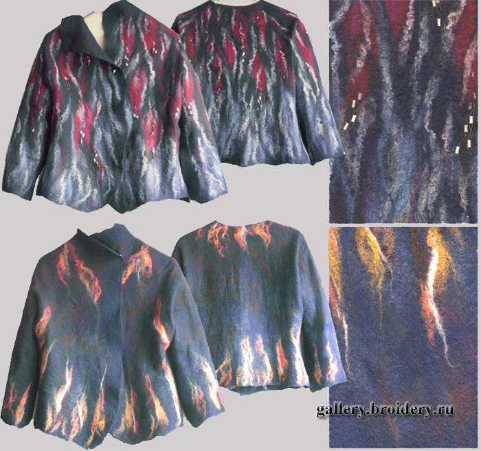 жакетик, нанофелт, "шифон" (не марлевка) хлопок 100%, шерсть 100%