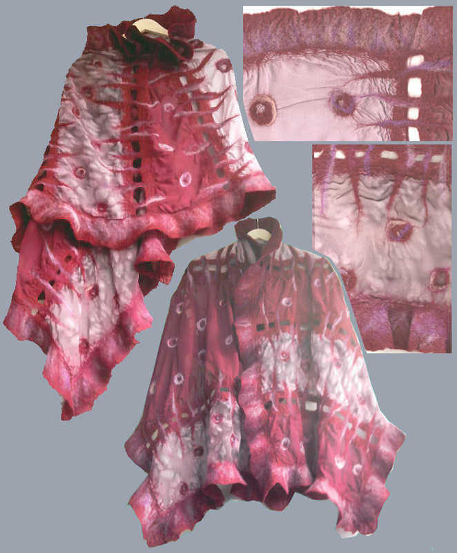 палантин, нанофелт, шерсть100%, иск.шифон+батик, шифон 100% шелк