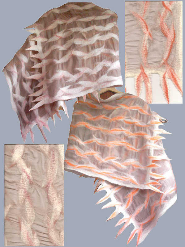 палантин, нанофелт, шифон 100% шелк, шерсть 100%