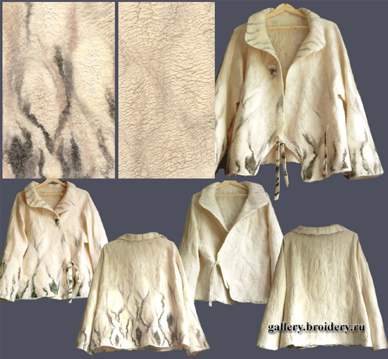 жакет, нанофелт, марлевка 100% х/б, шерсть 100%, крепдешин шелк 100%