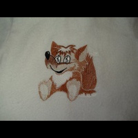 Лисенок. Машинная вышивка