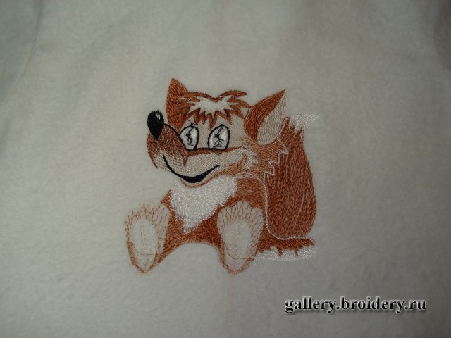 Лисенок. Машинная вышивка