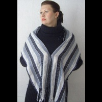 Шарф из мохера в полоску