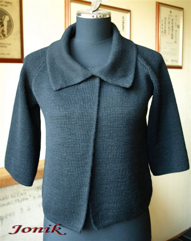 Машинное вязание. Кофта. Оформление горловины. 