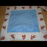Одеяло-трансформер украшенное вышивкой по краю