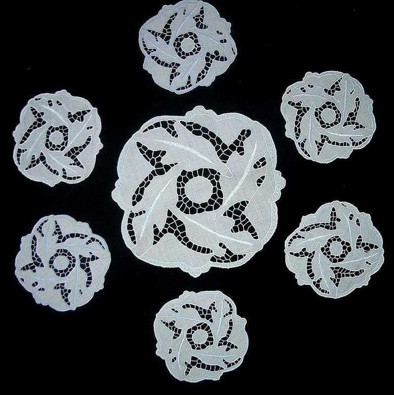 Набор салфеток серо-голубого цвета для шампанского на 6 персон