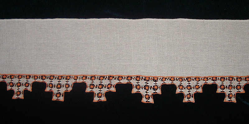 Полоска из бортовой хб ткани на книжную полку