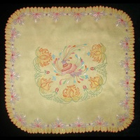 Салфетка "Жар-птица" (искусственный шелк желтого цвета)