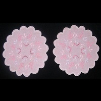 2 салфетки круглые розовые