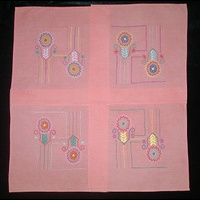 Набор салфеток розового цвета на 4 персоны