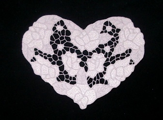 Салфетка "сердечко" светло-фиолетовая