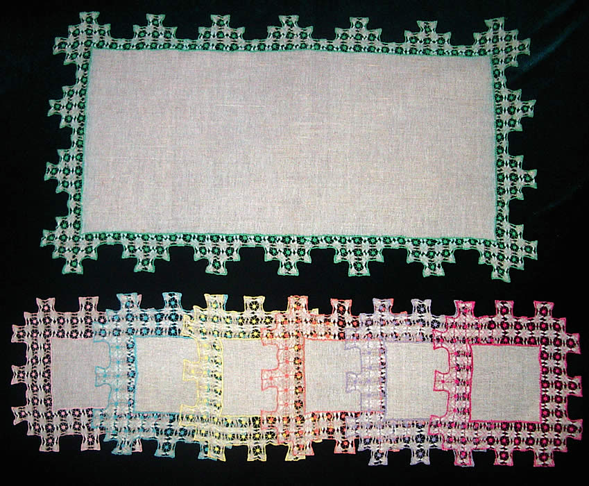 Набор салфеток из бортовой хб ткани для чайных приборов на 6 персон