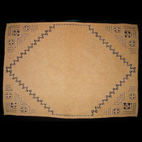Большая  салфетка из коричневой льняной ткани из набора для столовых приборов на 8 персон