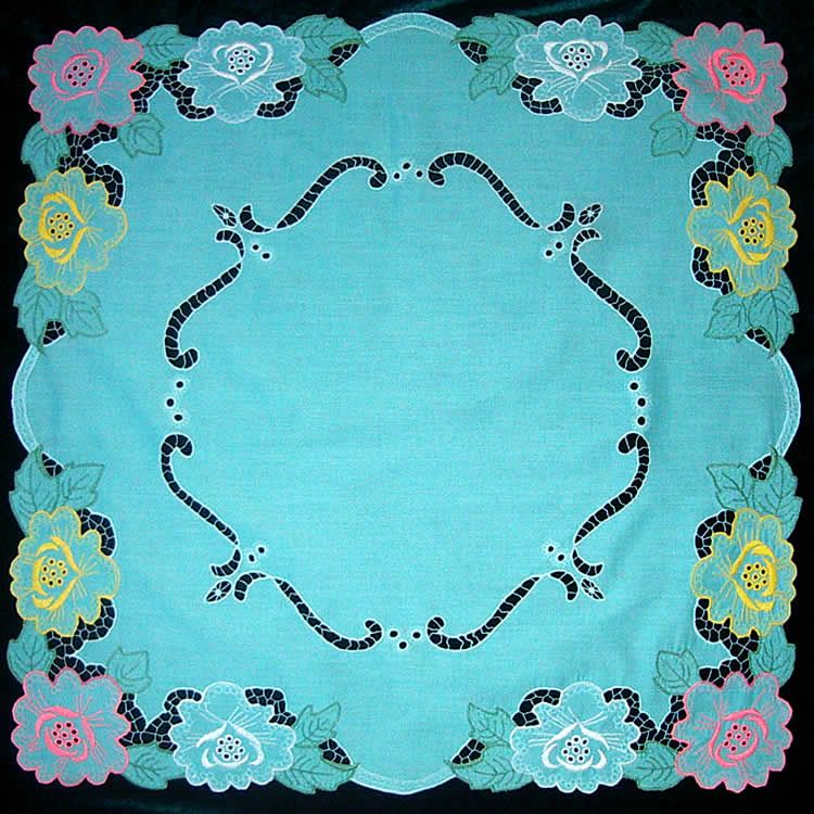 Салфетка квадратная бирюзового цвета