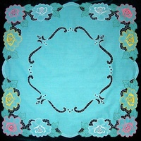 Салфетка квадратная бирюзового цвета