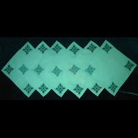 Набор салфеток зеленого цвета для столовый приборов на 6 персон