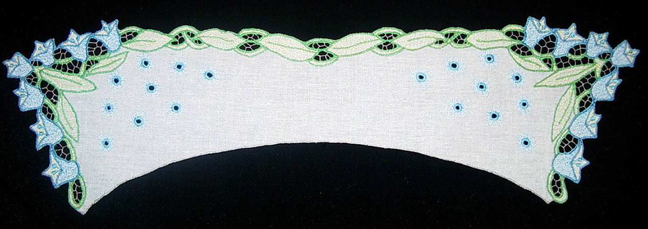 Воротник прямой "Голубые ландыши"