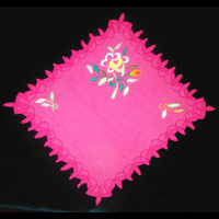 Носовой платок (темно-розовый искусственный шелк)
