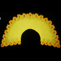 Воротник круглый из желтого искусственного шелка