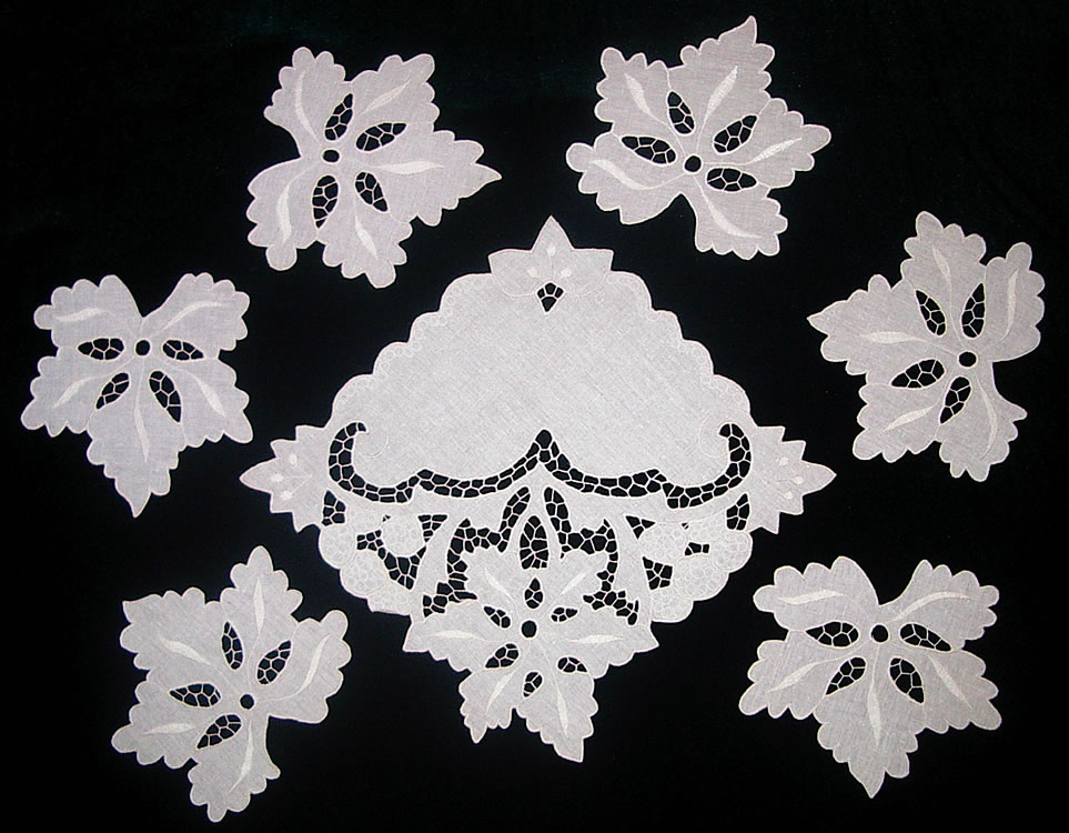 Набор салфеток белого цвета для шампанского на 6 персон