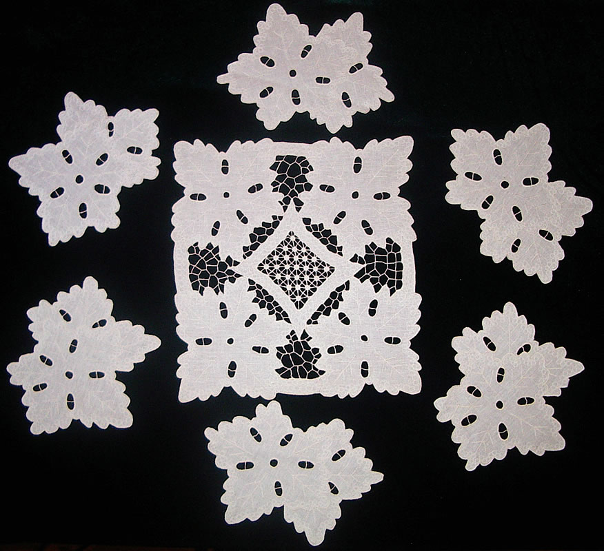 Набор салфеток белого цвета для шампанского на 6 персон