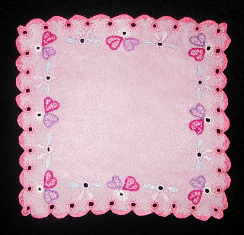 Носовой платок (розовый искусственный шелк)