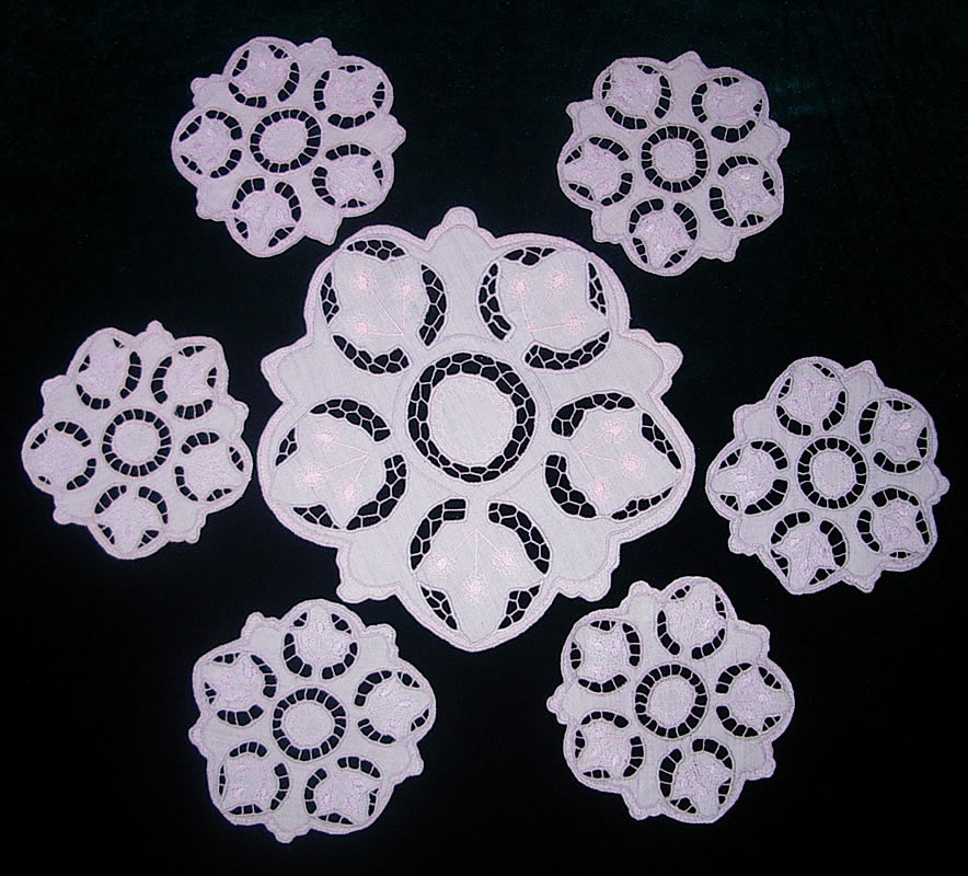 Набор салфеток светло-фиолетового цвета для шампанского на 6 персон