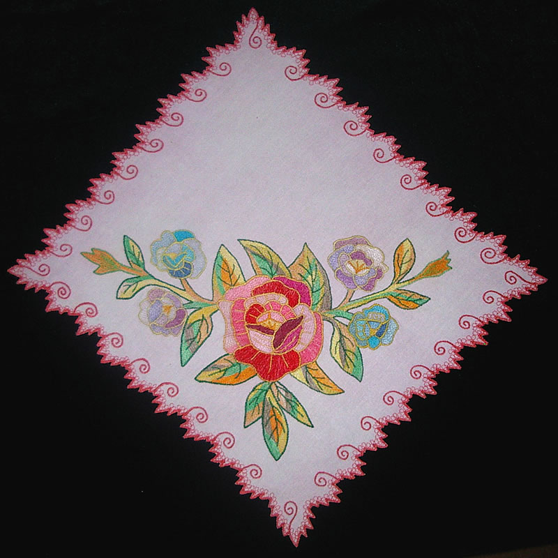 Салфетка-уголок квадратная розовая