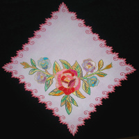 Салфетка-уголок квадратная розовая