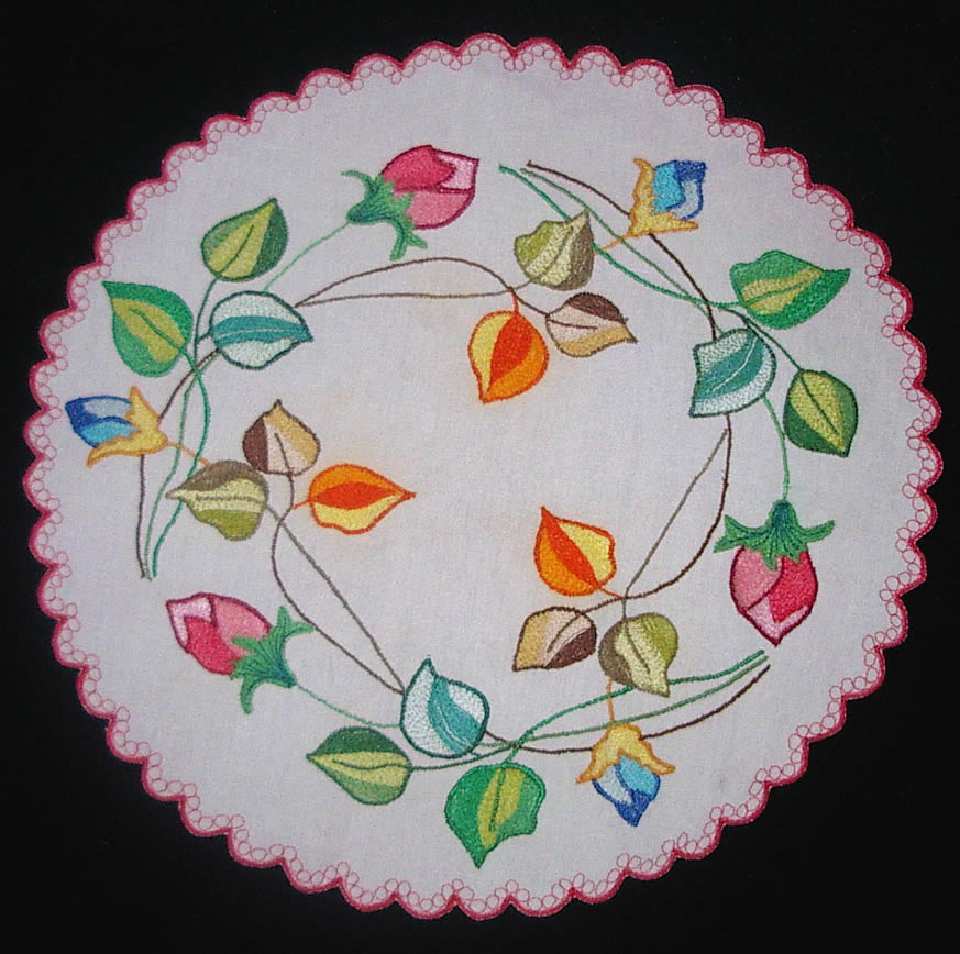 Салфетка круглая розовая