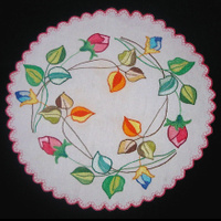 Салфетка круглая розовая