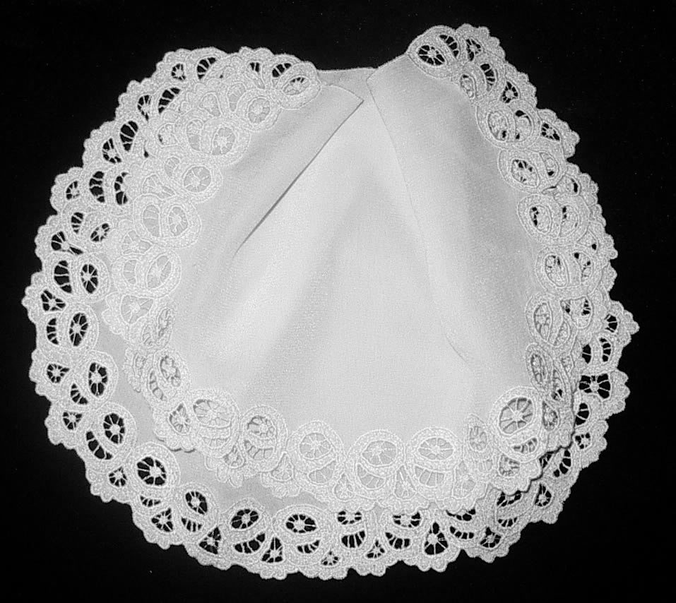 Жабо двухслойное из белого крепдешина