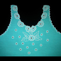 Передняя полочка детской майки бирюзового цвета