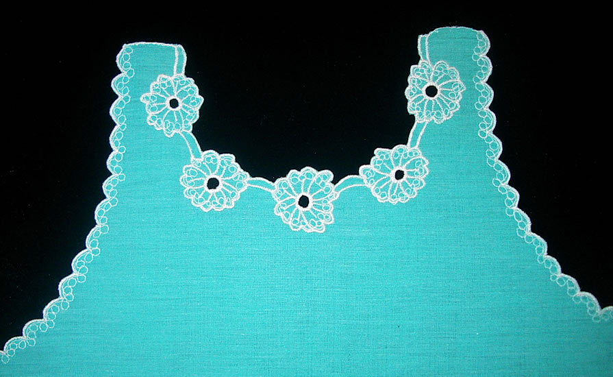 Задняя полочка детской майки бирюзового цвета