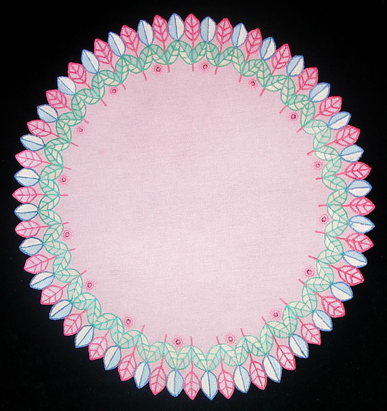 Салфетка круглая розовая