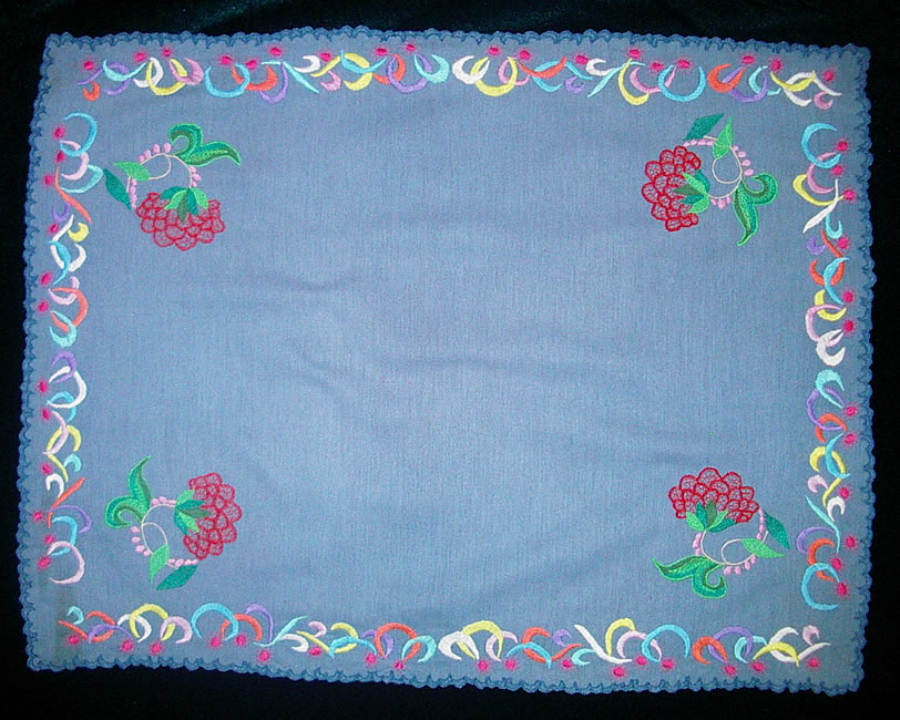 Салфетка прямоугольная темно-голубая