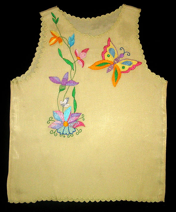 Детская маечка из желтого искусственного шелка