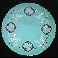 Салфетка круглая бирюзовая