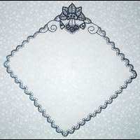 Носовой платок (на белом батисте черными нитками)