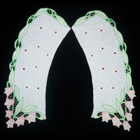 Воротник прямой из 2-х половинок "Розовые колокольчики"