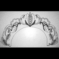 Воротник полукруглый ( на белом батисте черными нитками)