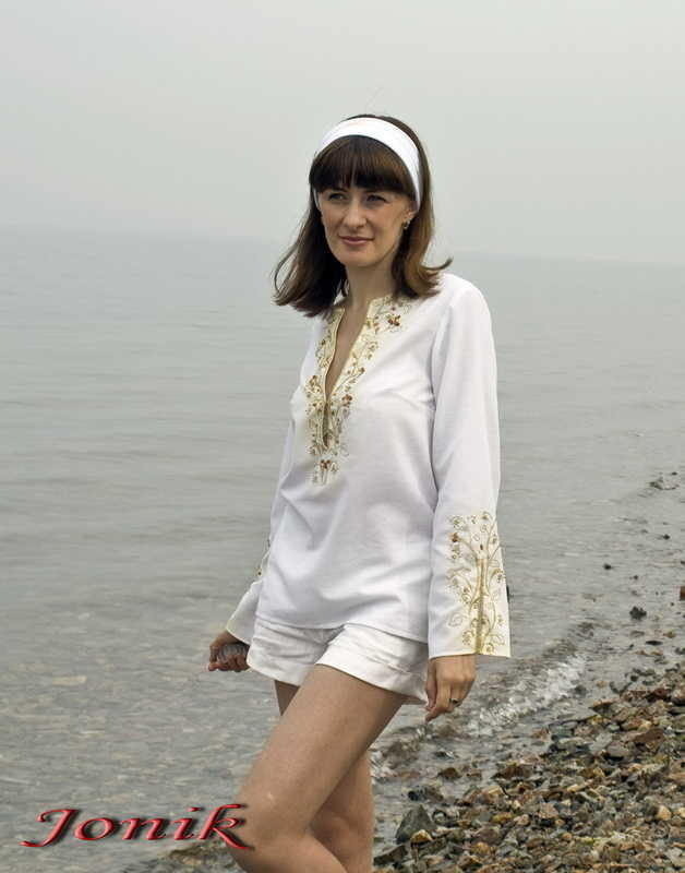 Машинная вышивка. Блуза. Журнал Бройдери. 2вариант