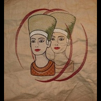 Машинная вышивка. Нефертити