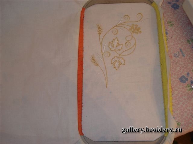 Крестильный комплект. Машинная вышивка. Как я стыкую