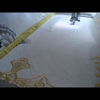 Крестильный комплект. Машинная вышивка. Процессы