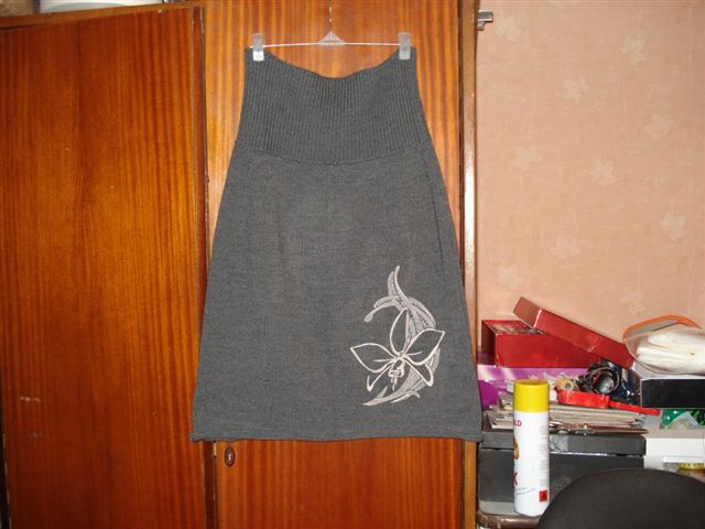 Машинная вышивка. Трикотажная юбка